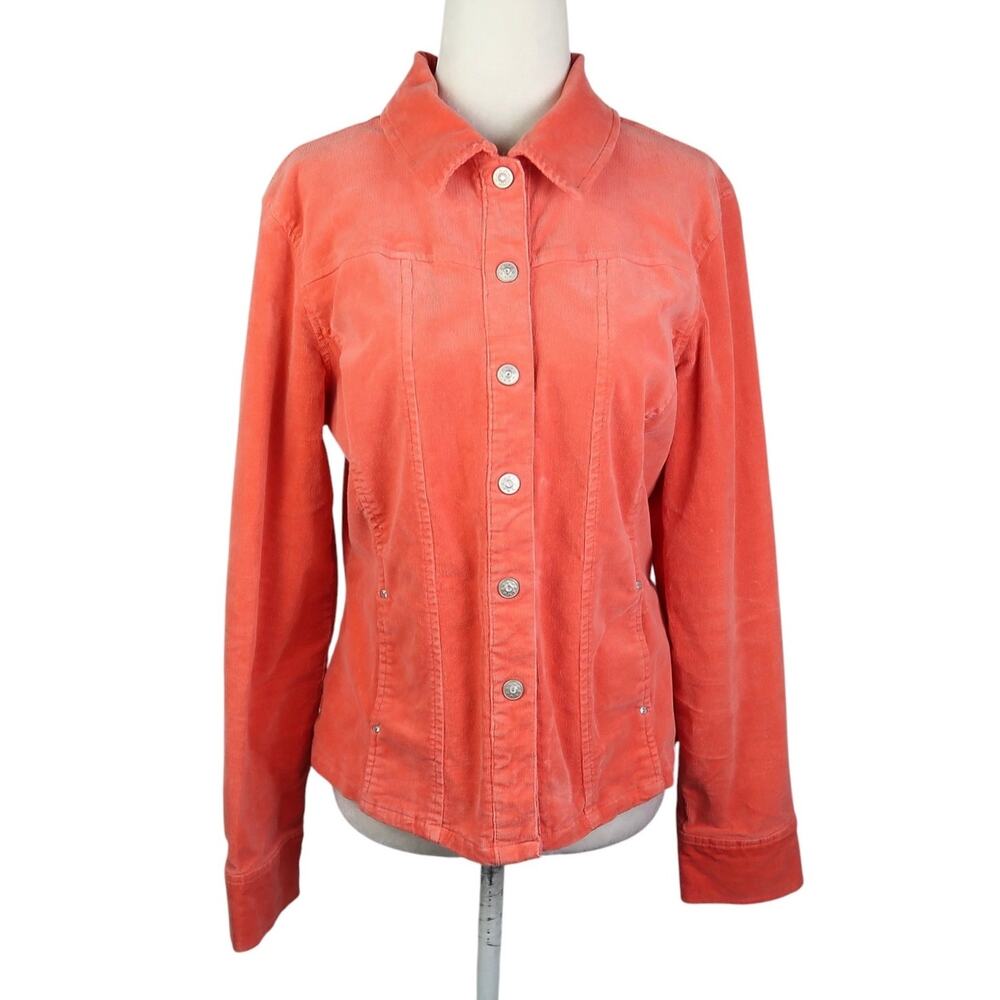 Vintage Y2K A.M.I. Coral Orange Velvet Corduroy Jacket M